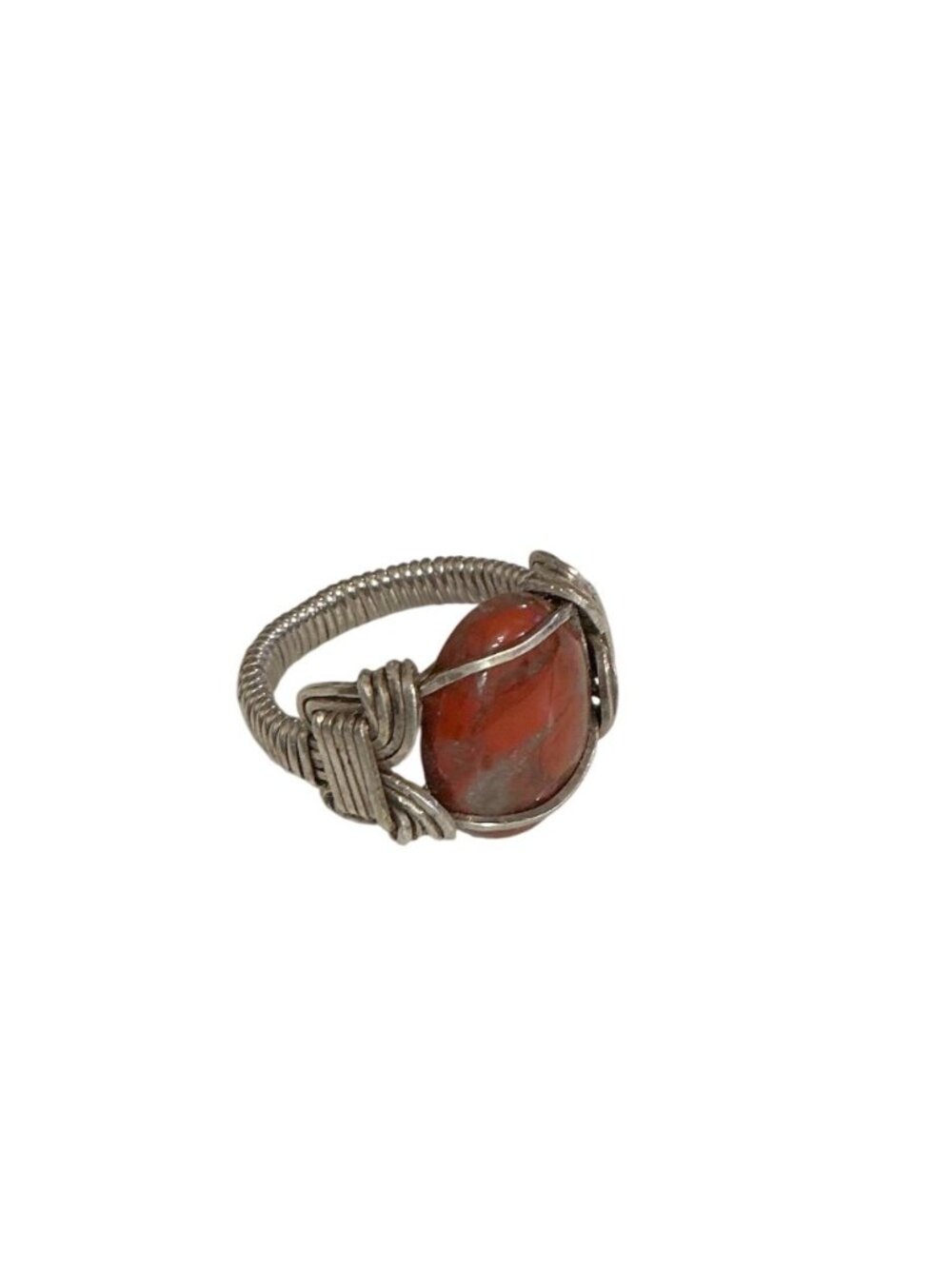 Wire Wrapped Agate Ring Size 7.75 Handmade Jewelry - Picture 2 of 8